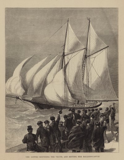 Sapphoen runder Vectis og setter ballonglerretet hennes av English School